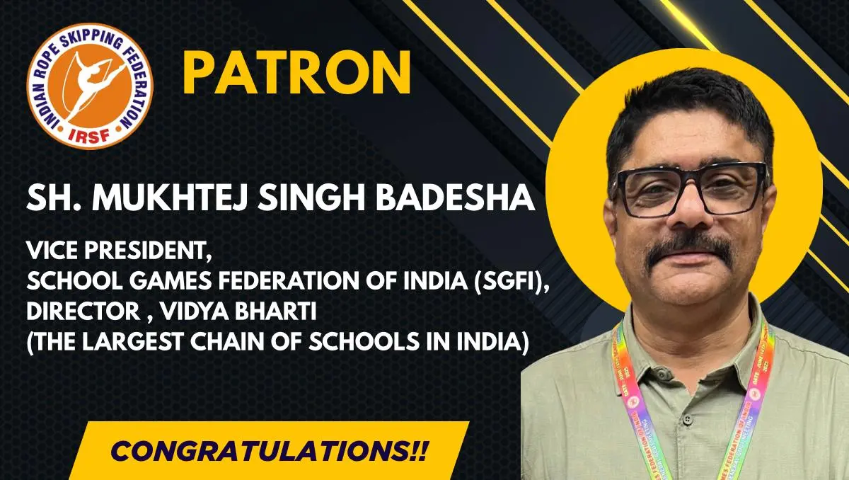 Sh. Mukhtej Singh Badesha Graces Indian Rope Skipping Federation as Patron – A Landmark for Indian Sports
