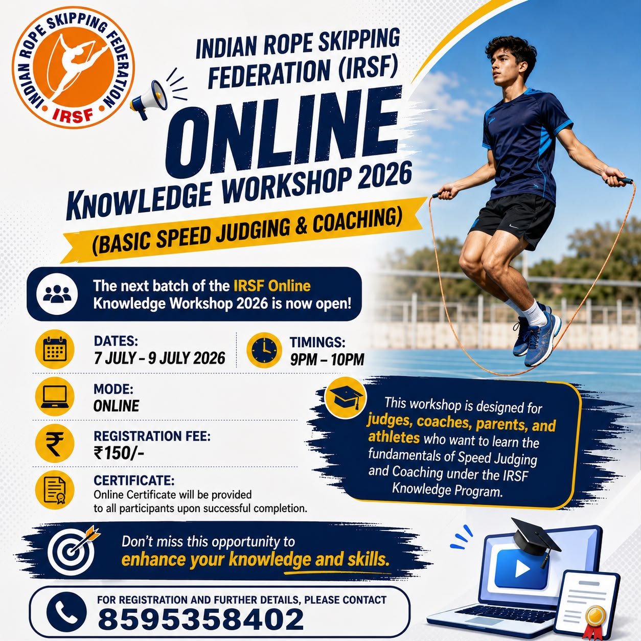IRSF Successfully Conducts Three-Day Online Rope Skipping Knowledge Programme: Basic