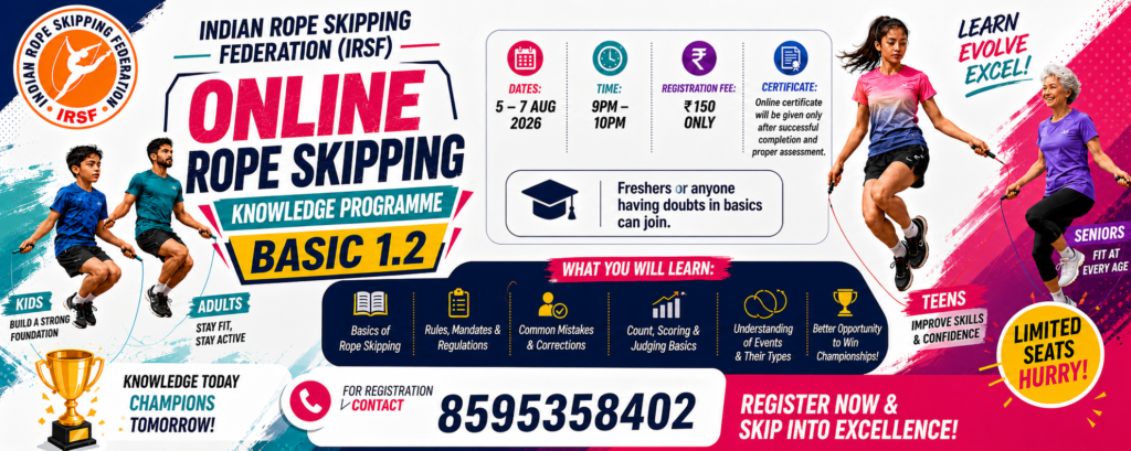 IRSF Knowledge Programme Basic 1.2 online rope skipping programme banner