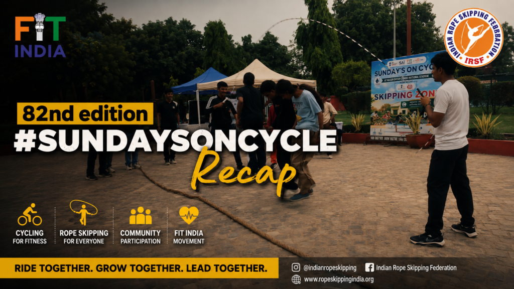 82nd Sundays on Cycle recap featuring rope skipping and fitness activities in New Delhi