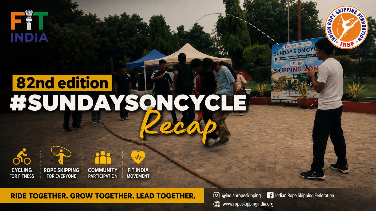 82nd Sundays on Cycle with Rope Skipping Sundays Promotes Fitness in New Delhi