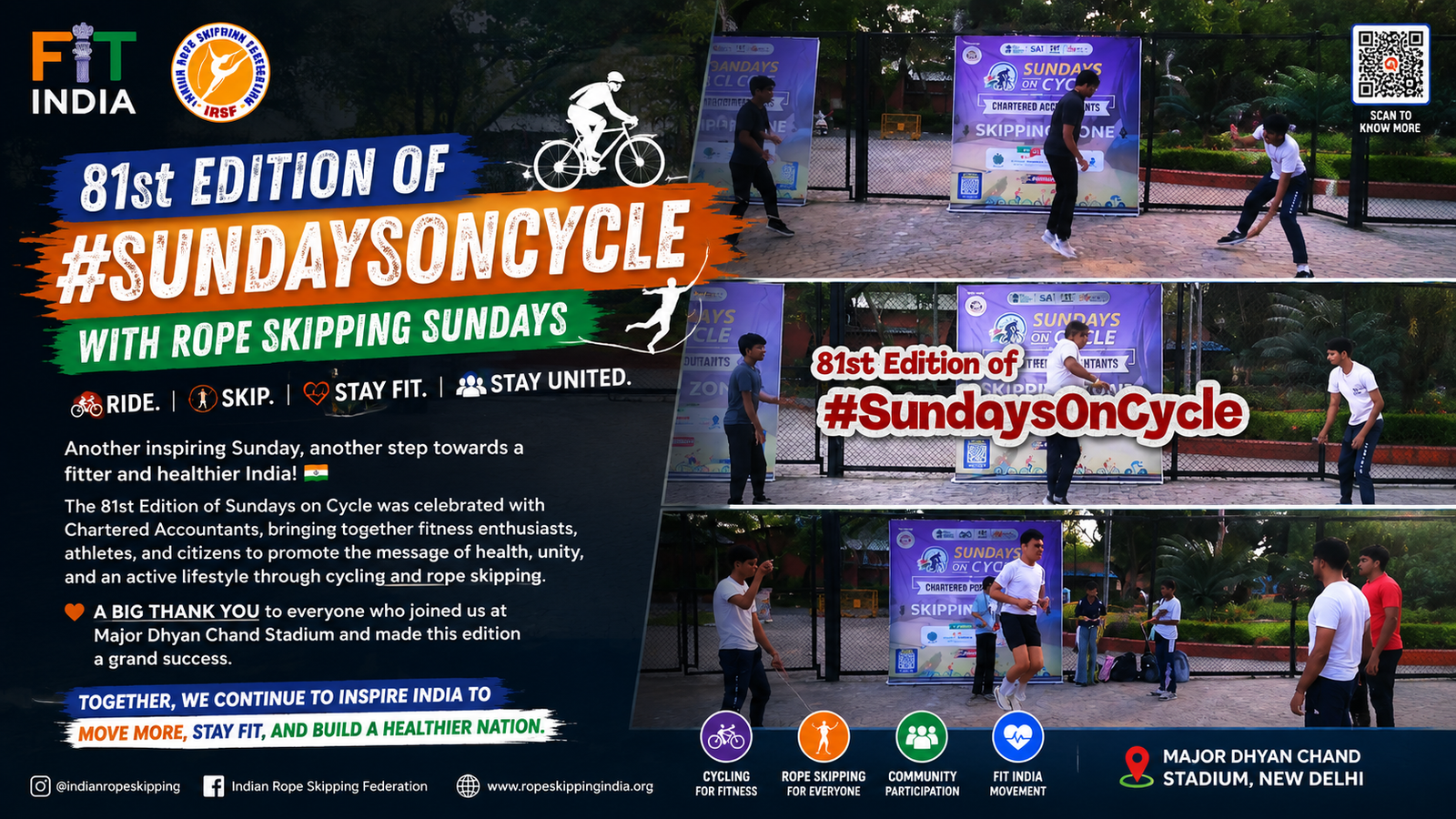 81st Sundays on Cycle with Rope Skipping Sundays Brings Chartered Accountants Together for Fitness