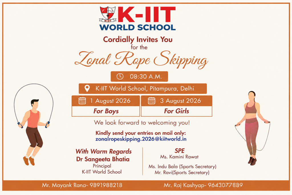 Zonal Rope Skipping Championship 2026 at KIIT World School Pitampura Delhi