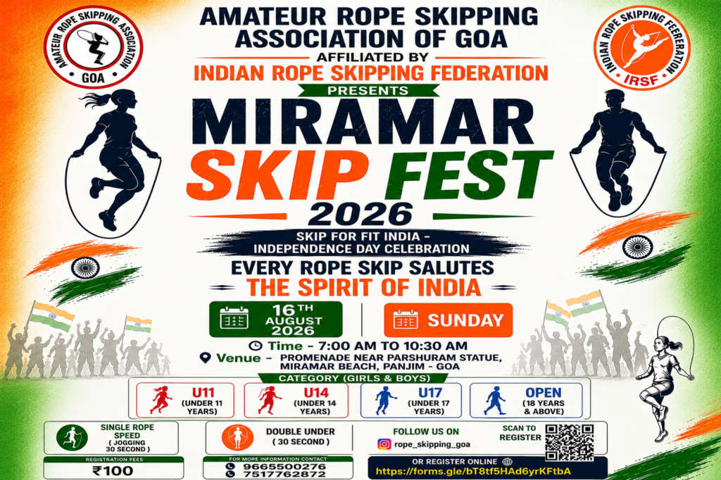 Miramar Skip Fest 2026 Rope Skipping event at Miramar Beach Goa
